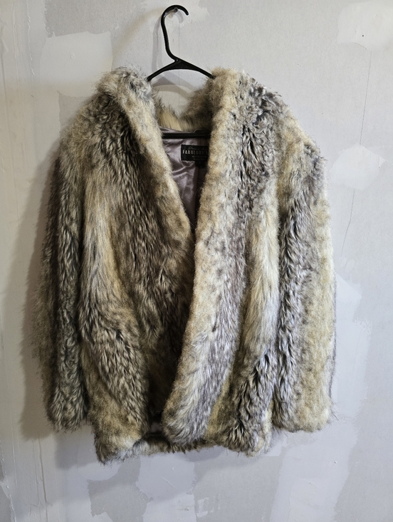 Fabulous Furs Jackets & Blazers - Donna Salyers Fabulous Furs Faux Fur Coat Gray S